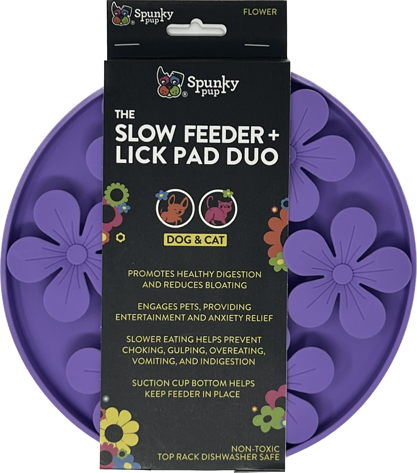 Spunky Pup Lick Pad - Slow Feeder Duos: Flower
