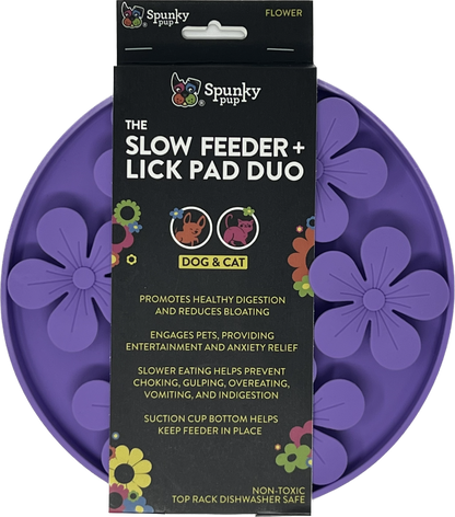 Spunky Pup Lick Pad - Slow Feeder Duos: Flower