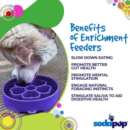 SodaPup Flower Design eBowl Enrichment Slow Feeder Bowl