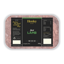 Packaged meat product with Henley branding on a white background