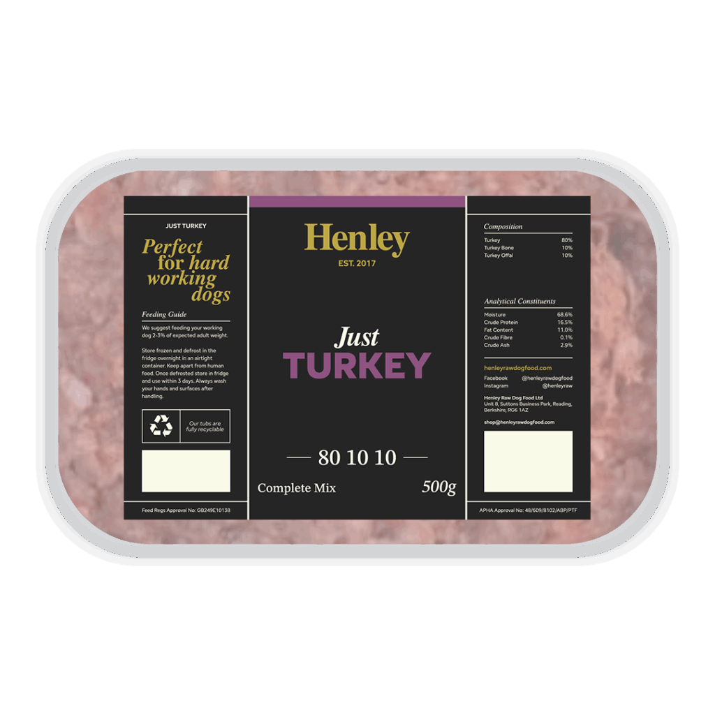 Packaged meat product with Henley branding on a white background