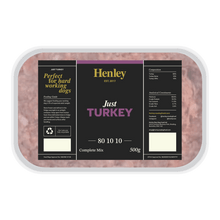 Packaged meat product with Henley branding on a white background