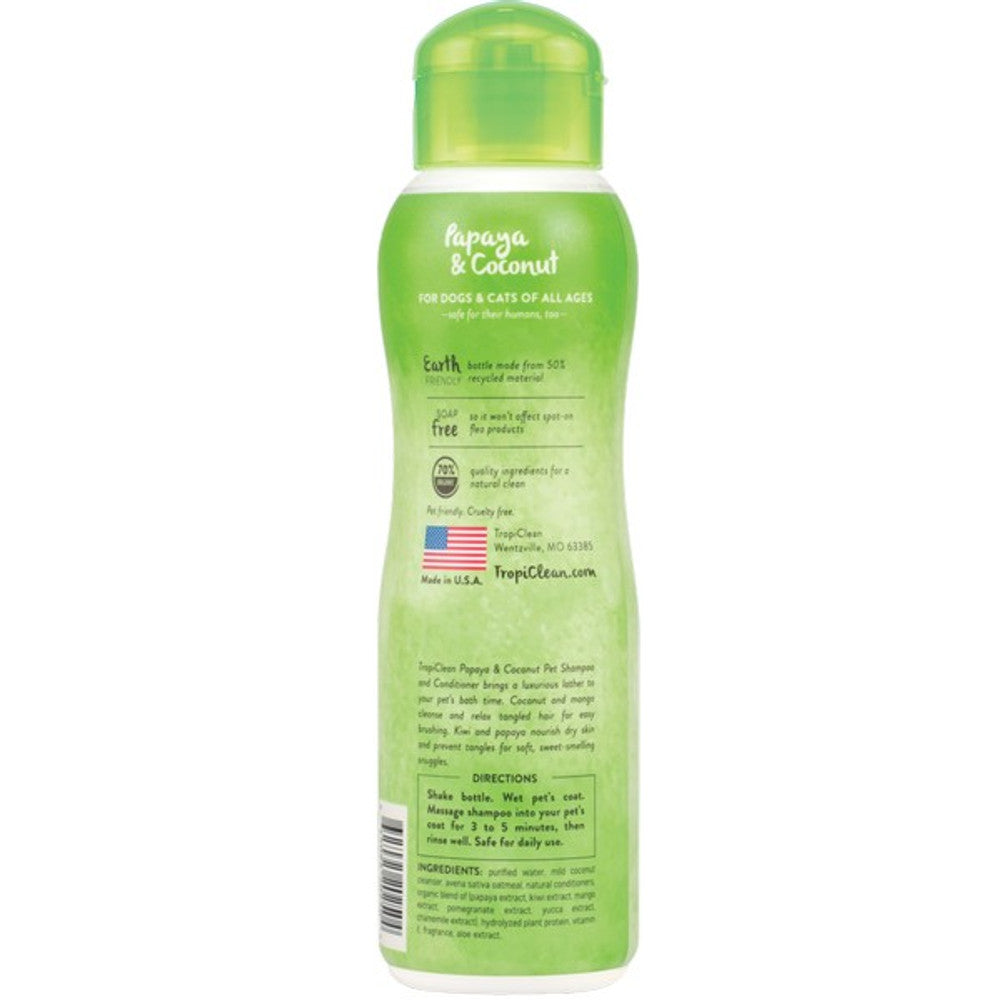 TropiClean Luxury 2-in-1 Papaya and Coconut Shampoo