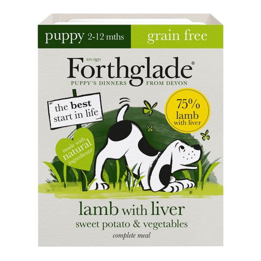 Forthglade Grain Free Lamb with Liver & Vegetables Complete Puppy Wet Dog Food 395g