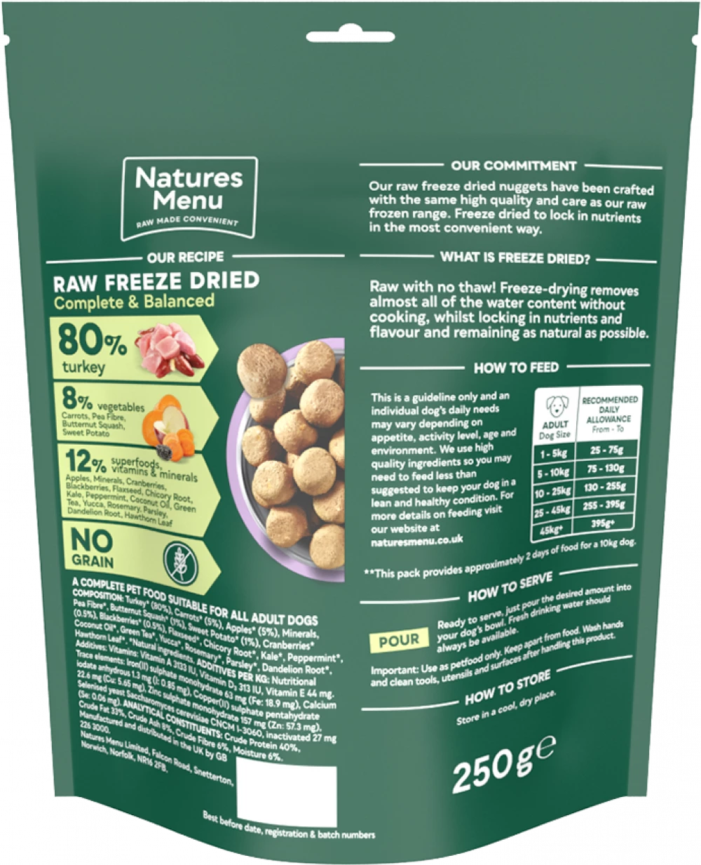 Natures Menu Complete Freeze Dried Food 80/20 Turkey