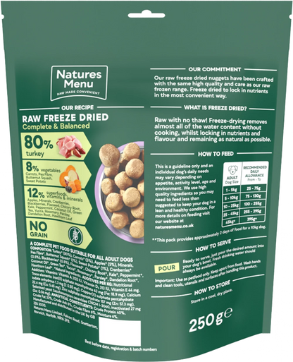 Natures Menu Complete Freeze Dried Food 80/20 Turkey