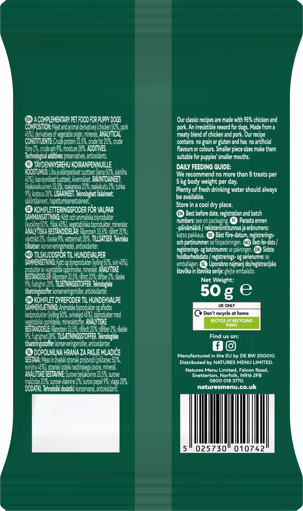 Natures Menu Original Puppy Chicken & Pork Treats