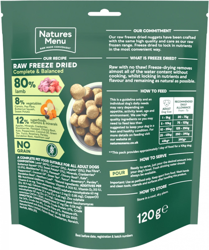 Natures Menu Complete Freeze Dried Food 80/20 Lamb