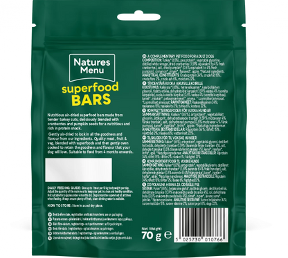Natures Menu Country Hunter Superfood Bars Turkey