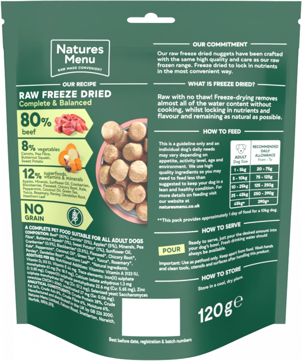 Natures Menu Complete Freeze Dried Food 80/20 Beef