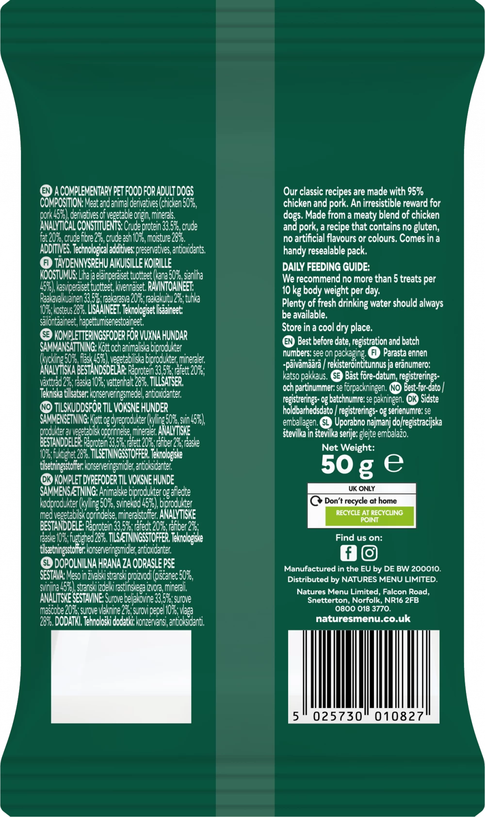Natures Menu Treats Chicken & Pork For Dogs