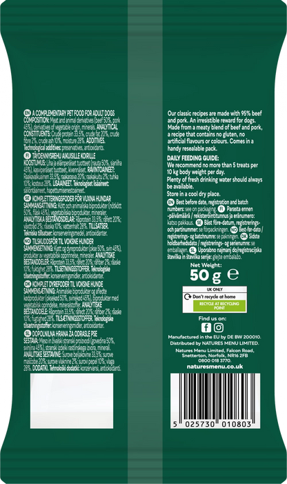 Natures Menu Treats Beef & Pork For Dogs