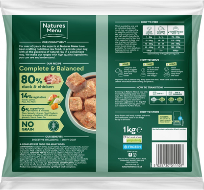 Natures Menu Complete & Balanced Raw 80/20 Duck and Chicken 1kg