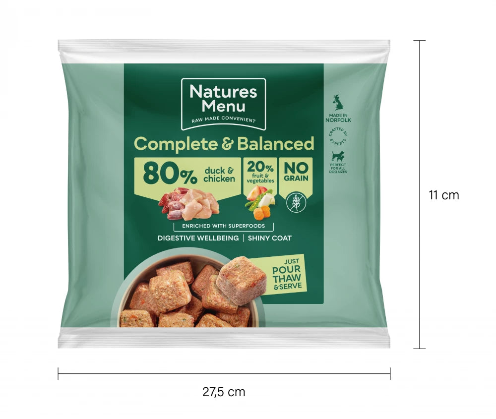 Natures Menu Complete & Balanced Raw 80/20 Duck and Chicken 1kg