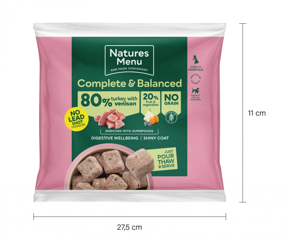 Natures Menu Complete & Balanced Raw Turkey with Venison 1kg