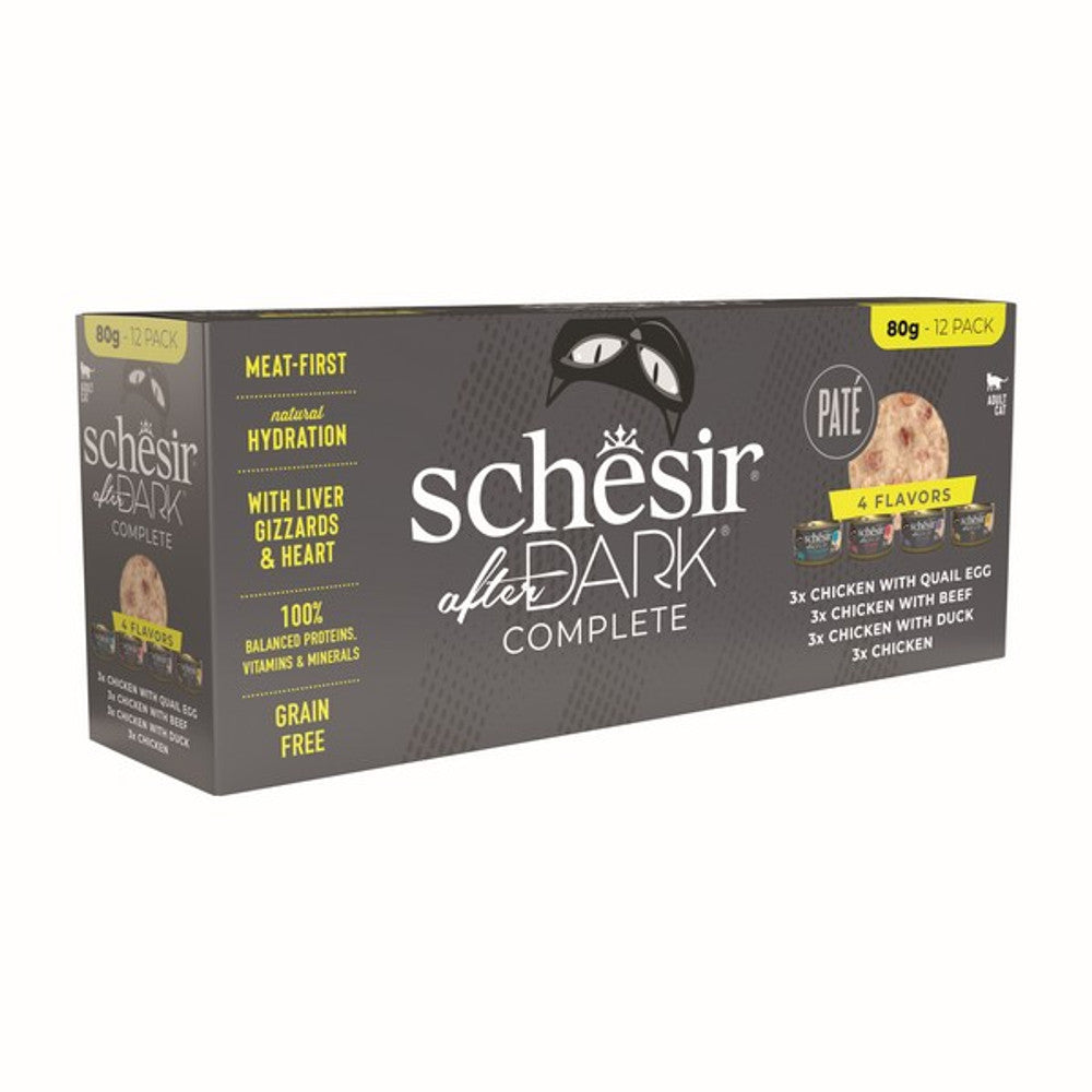 Schesir After Dark Pate Variety Pack Adult Cat Mixed 12X80g