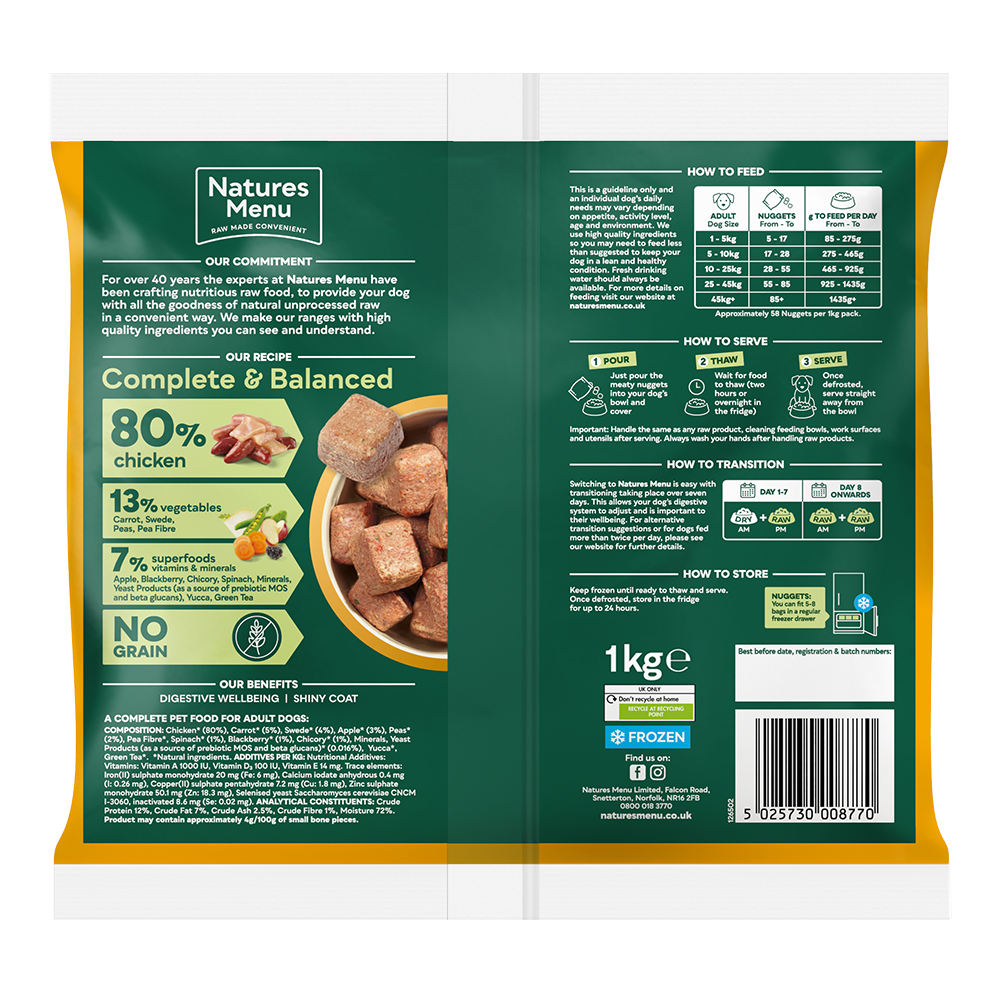 Natures Menu Country Hunter Nuggets Chicken
