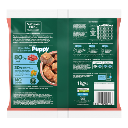 Natures Menu Country Hunter Puppy Nuggets Beef 1kg