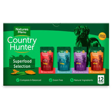 Natures Menu Country Hunter Superfood Selection packaging on a green background