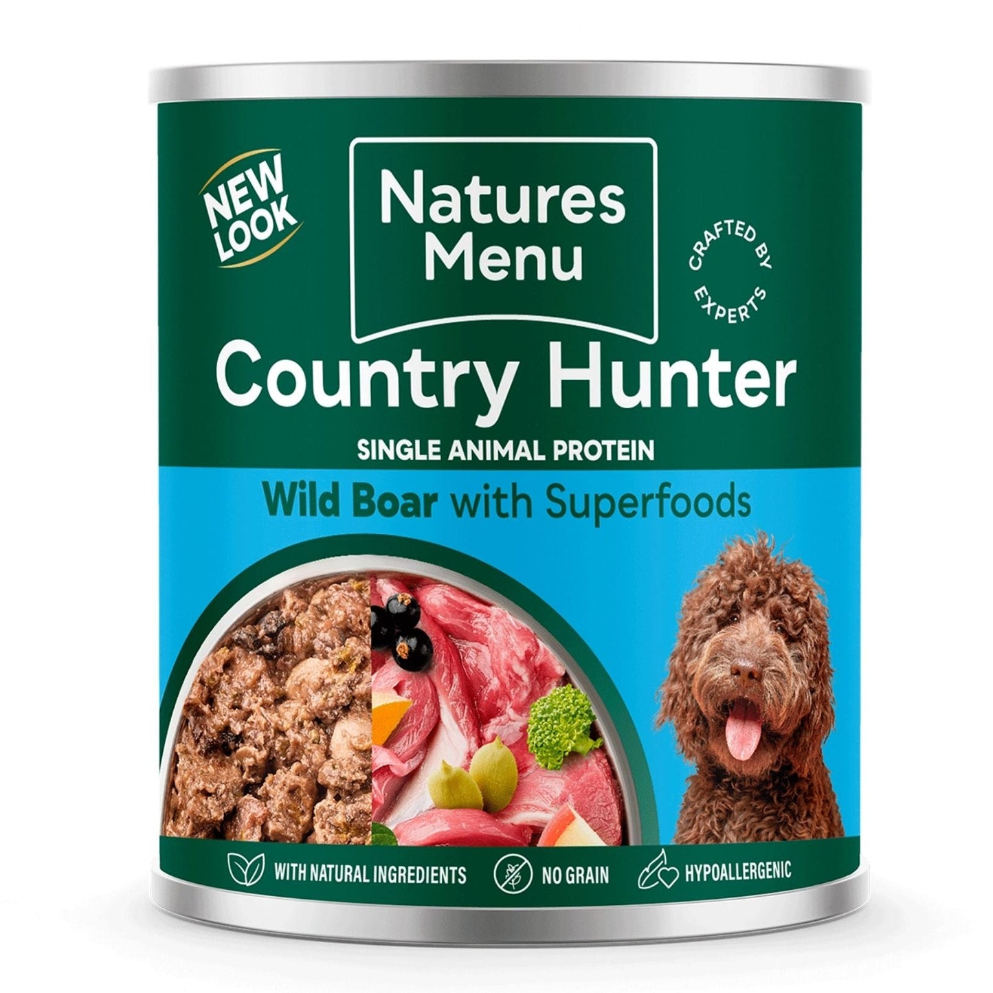 Natures Menu Country Hunter dog food can on a white background