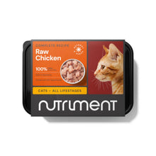 Nutriment raw chicken cat food packaging on a white background