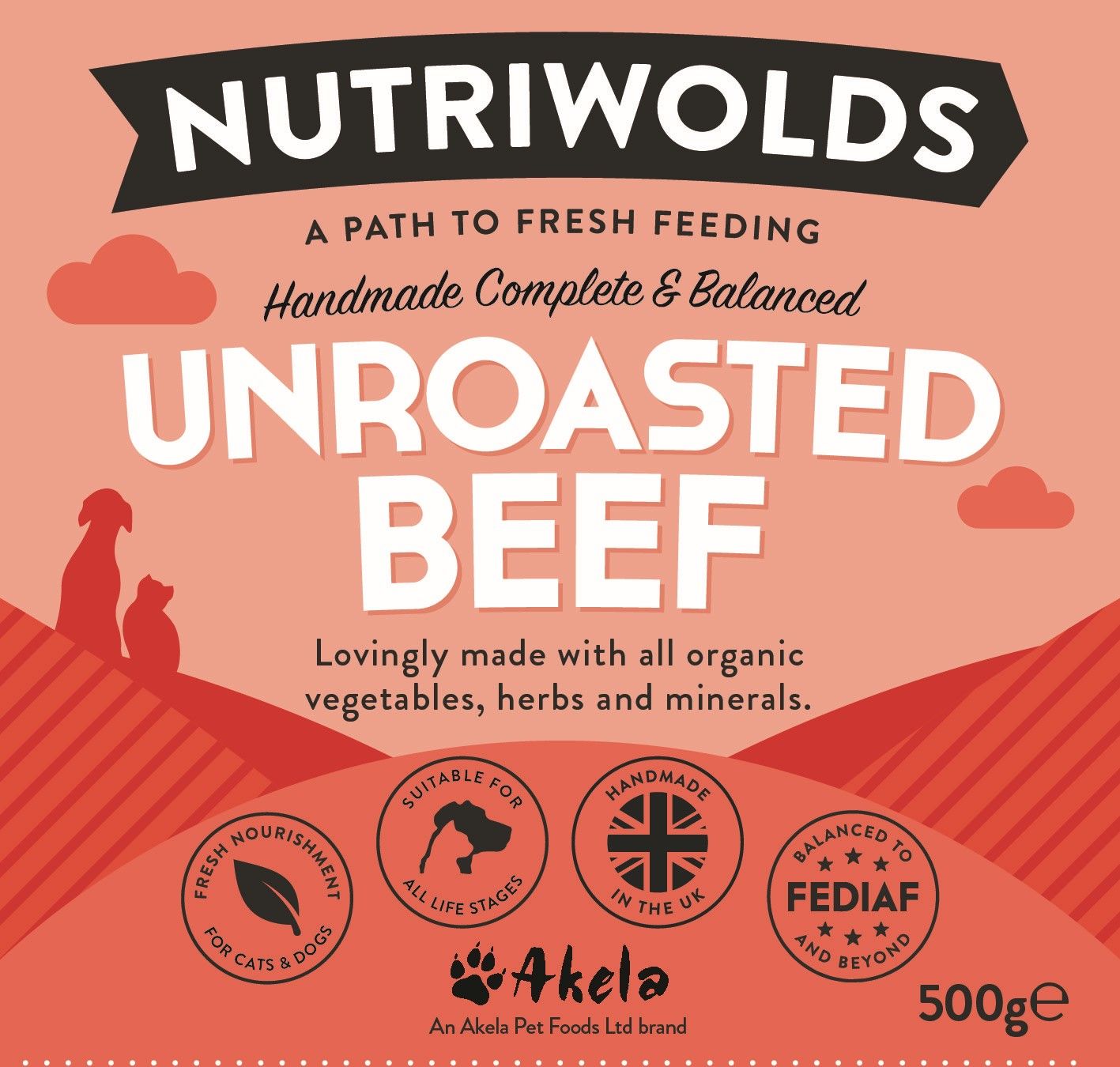 Nutriwolds Unroasted Beef Complete Dog Food 500