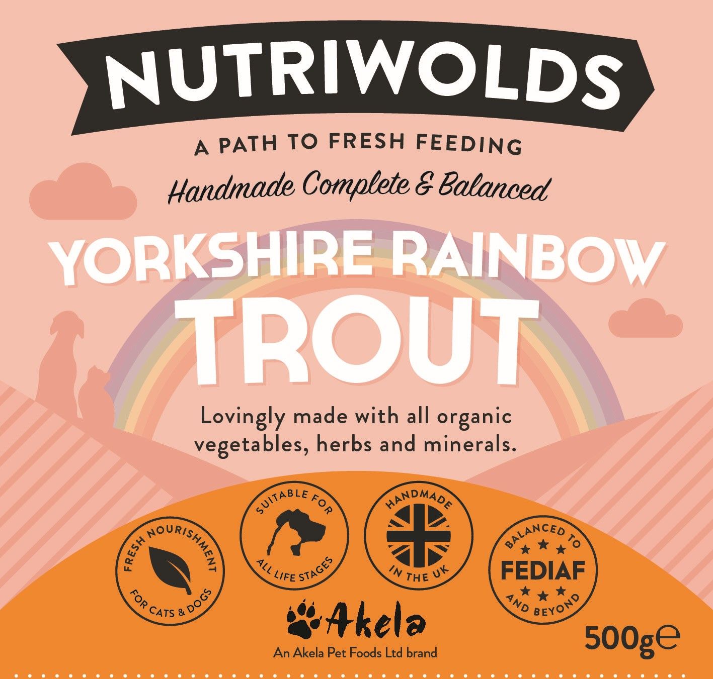 Nutriwolds Yorkshire Rainbow Trout Complete Dog Food 500g