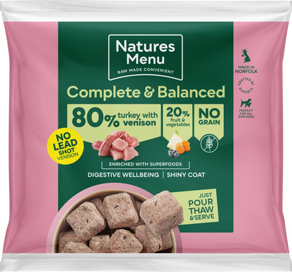 Natures Menu Complete & Balanced Raw Turkey with Venison 1kg