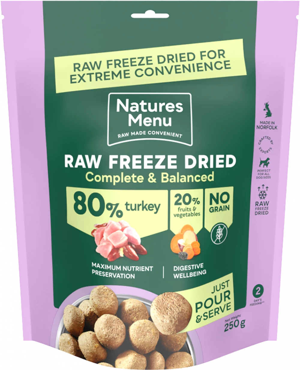 Natures Menu Complete Freeze Dried Food 80/20 Turkey