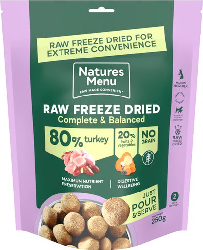 Natures Menu Complete Freeze Dried Food 80/20 Turkey