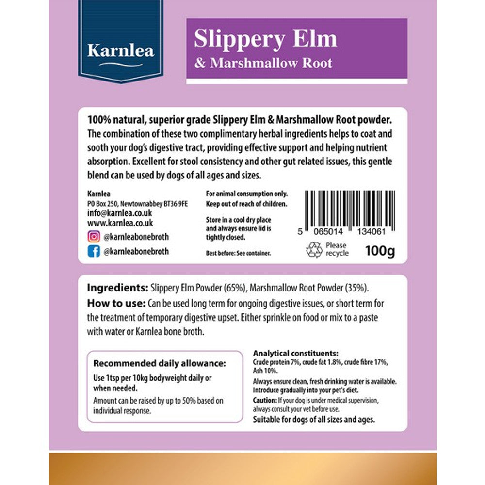 Karnlea Slippery Elm & Marshmallow Root Powder 100g