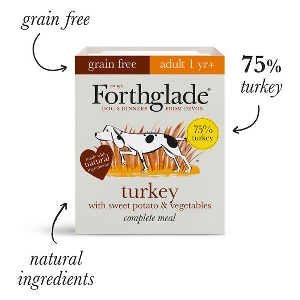 Forthglade Complete Meal Adult Turkey, Sweet Potato, Veg Grain Free 395g