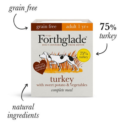 Forthglade Complete Meal Adult Turkey, Sweet Potato, Veg Grain Free 395g