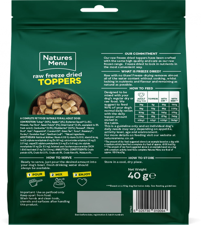 Natures Menu Complete Freeze Dried Food Turkey Toppers 40g