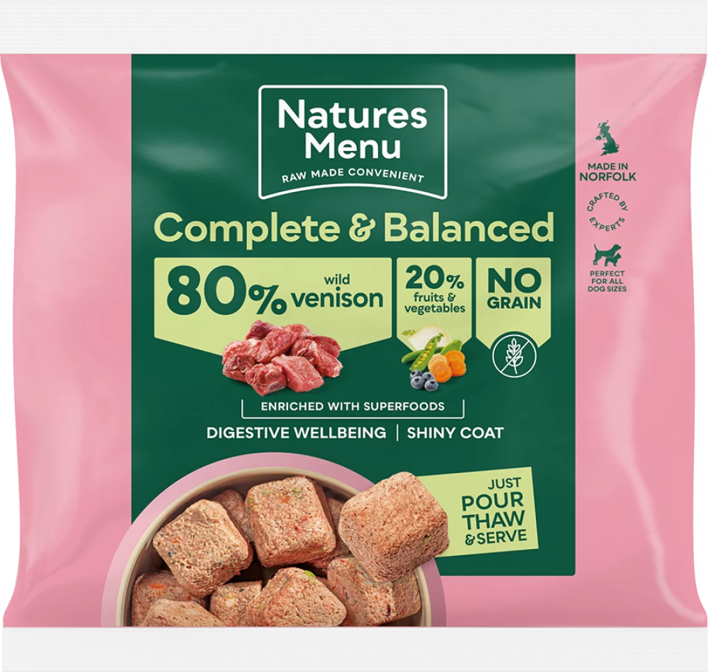 Natures Menu Country Hunter Raw Nuggets Wild Venison 1kg
