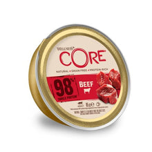 A can of Wellness CORE cat food with a clear depiction of beef and berries on the label.