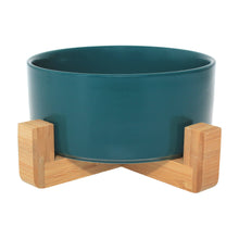Pet Whiz Ceramic Bowl with Bamboo Stand - 5 colours