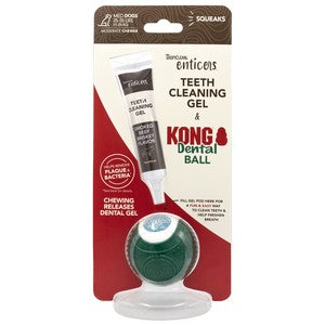 TropiClean Enticers Dental Ball Kit for Dogs Smoked Beef Brisket Flavour