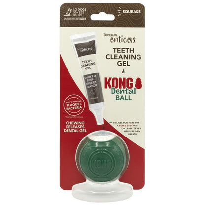 TropiClean Enticers Dental Ball Kit for Dogs Smoked Beef Brisket Flavour