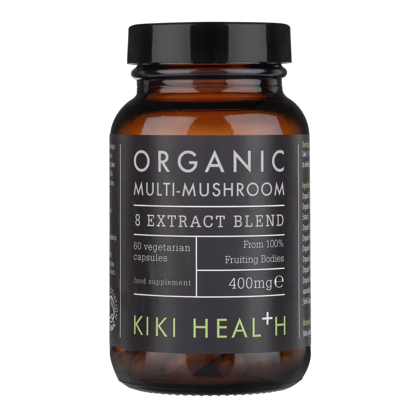 Kiki Health Organic 8 Mushroom Extract Blend - 60 Vegicaps