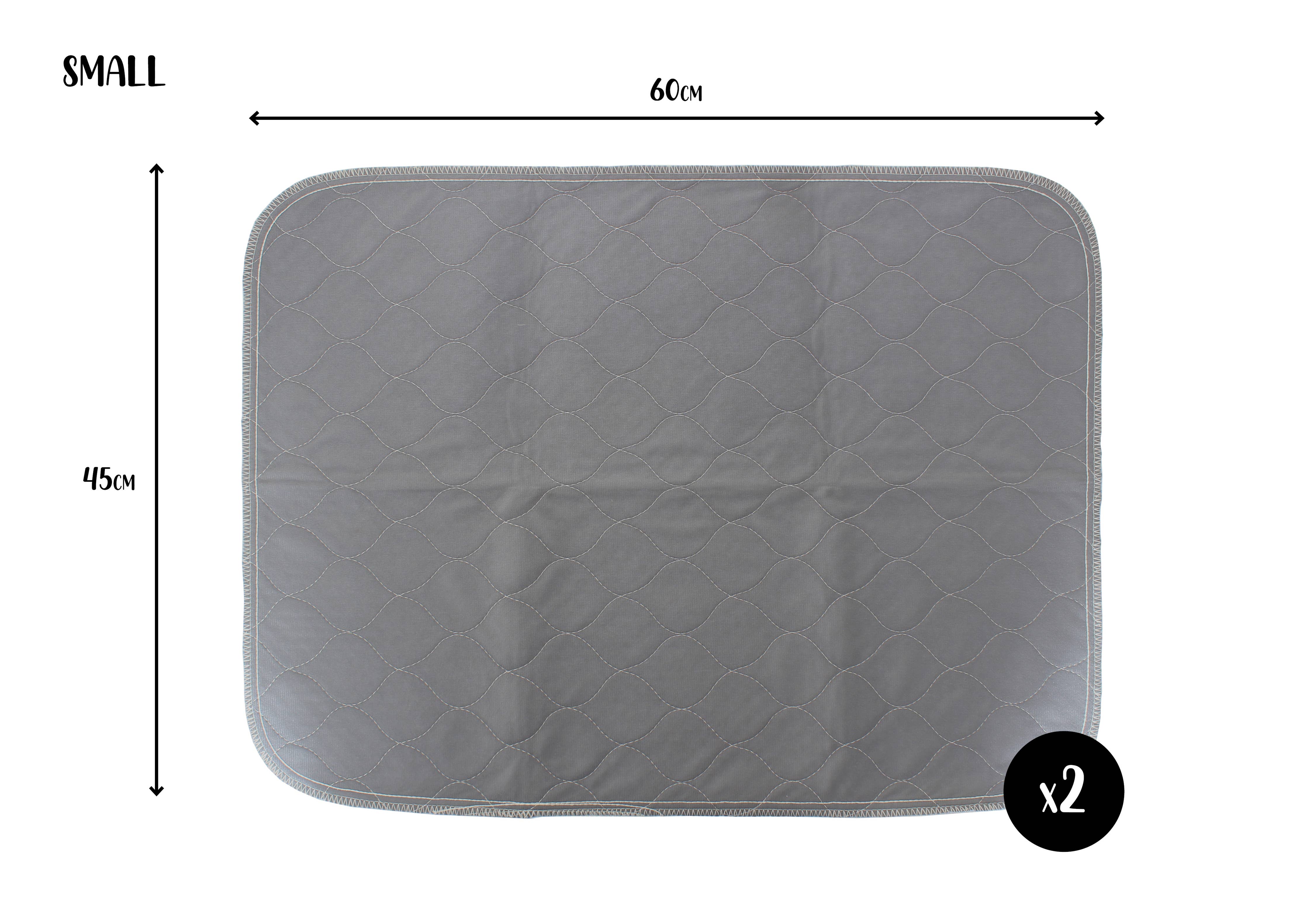 Two Pack of Reusable, Washable, Pet Pads in Grey
