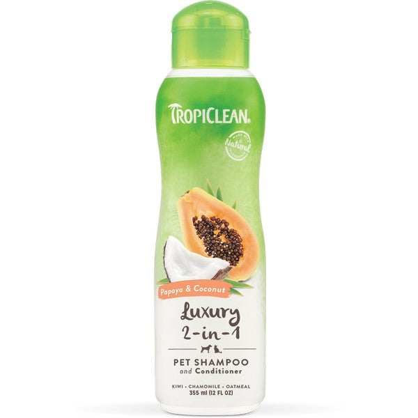 TropiClean Luxury 2-in-1 Papaya and Coconut Shampoo