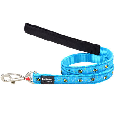Red Dingo Bumble Bee Dog Lead Turquoise