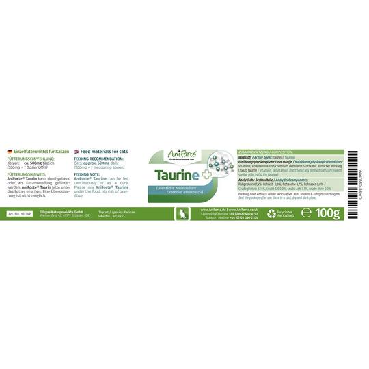 AniForte Taurine Powder for Cats 100g Essential Amino Acid Supplement