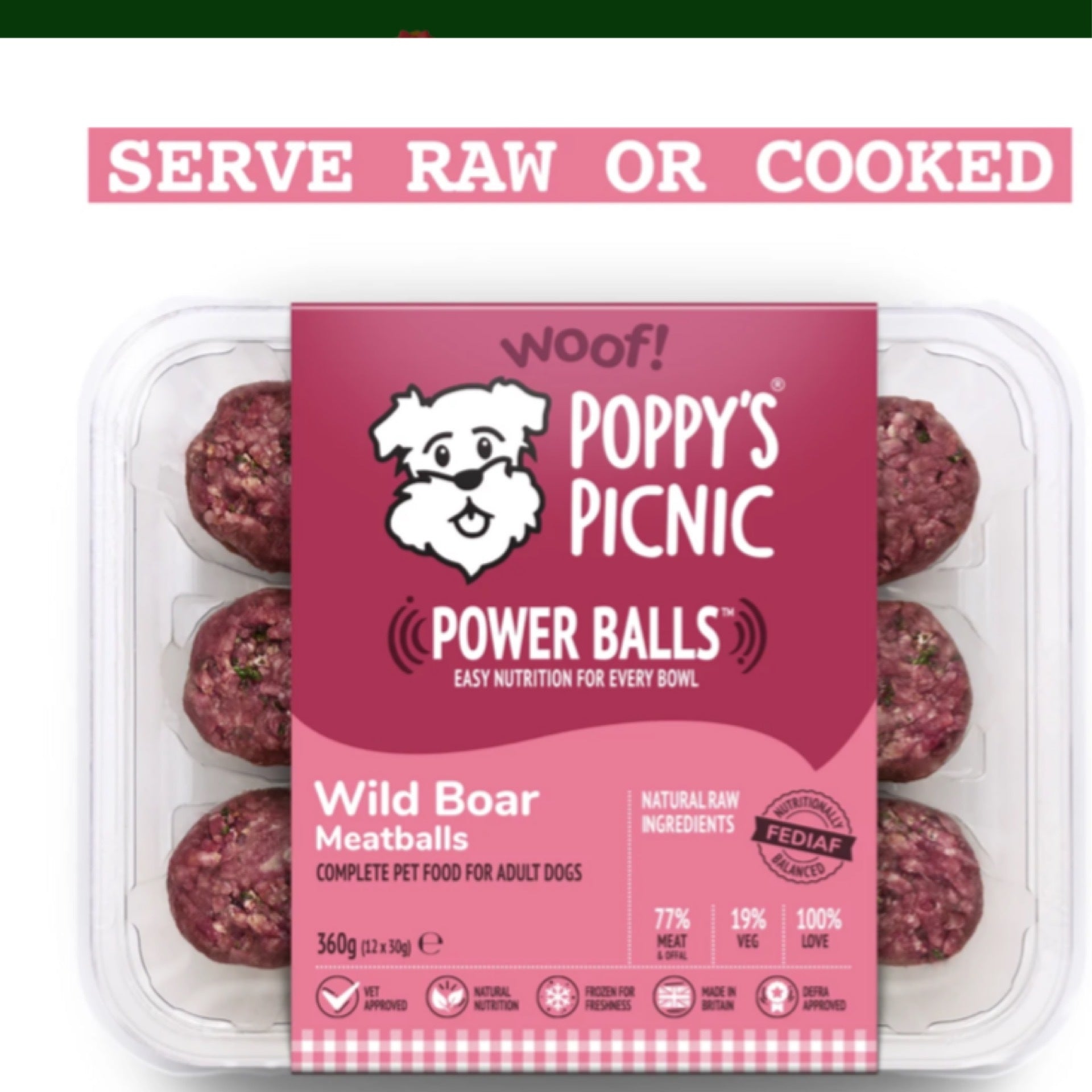 Poppy's Picnic Power Balls Wild Boar 360g