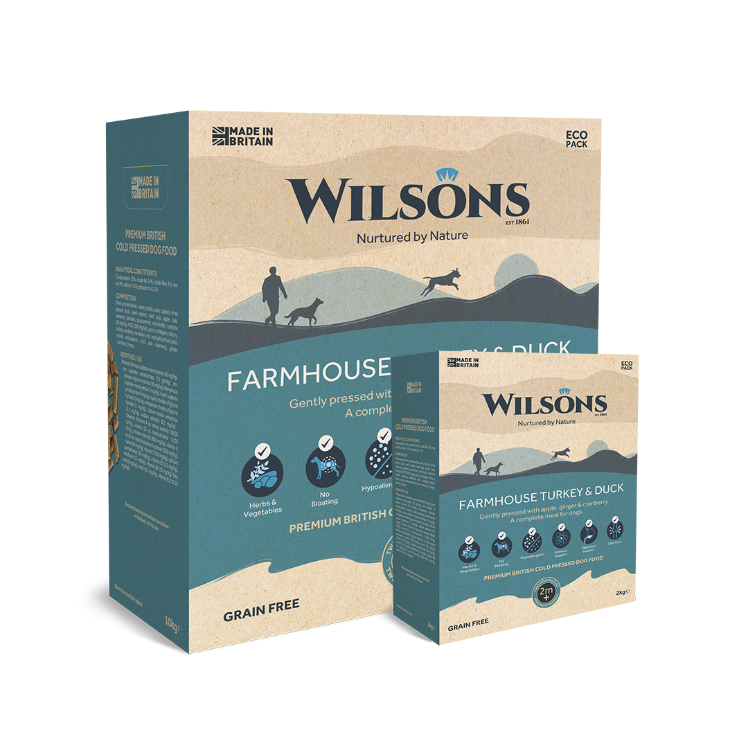 Wilson’s Farmhouse Turkey & Duck Premium British Cold Pressed Dog Food 2kg