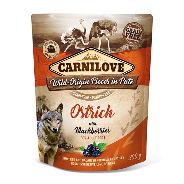 Carnilove Ostrich with Blackberries 300g - Tilly's Treat Cupboard
