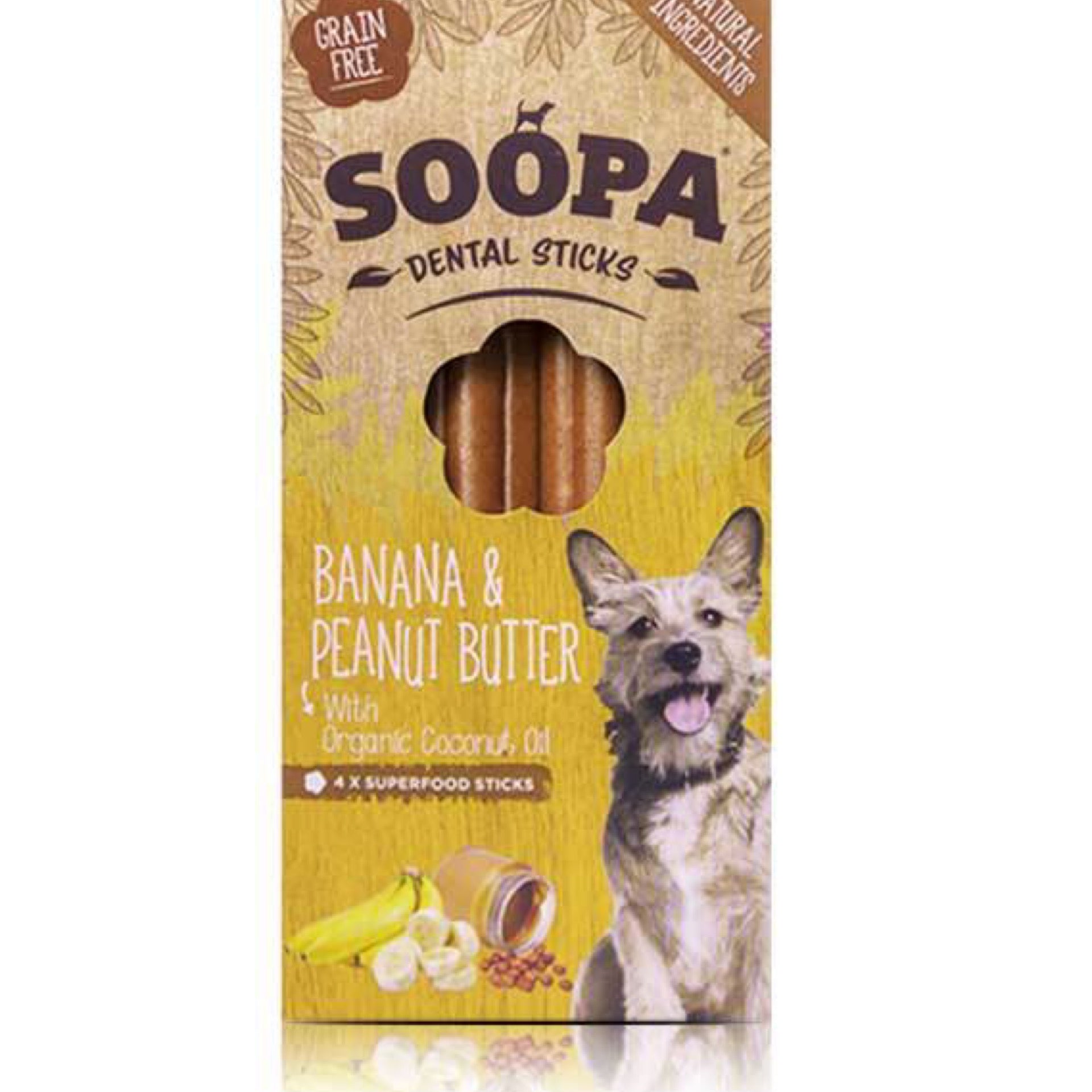 Soopa Banana and Peanut Butter Dental Sticks 100g