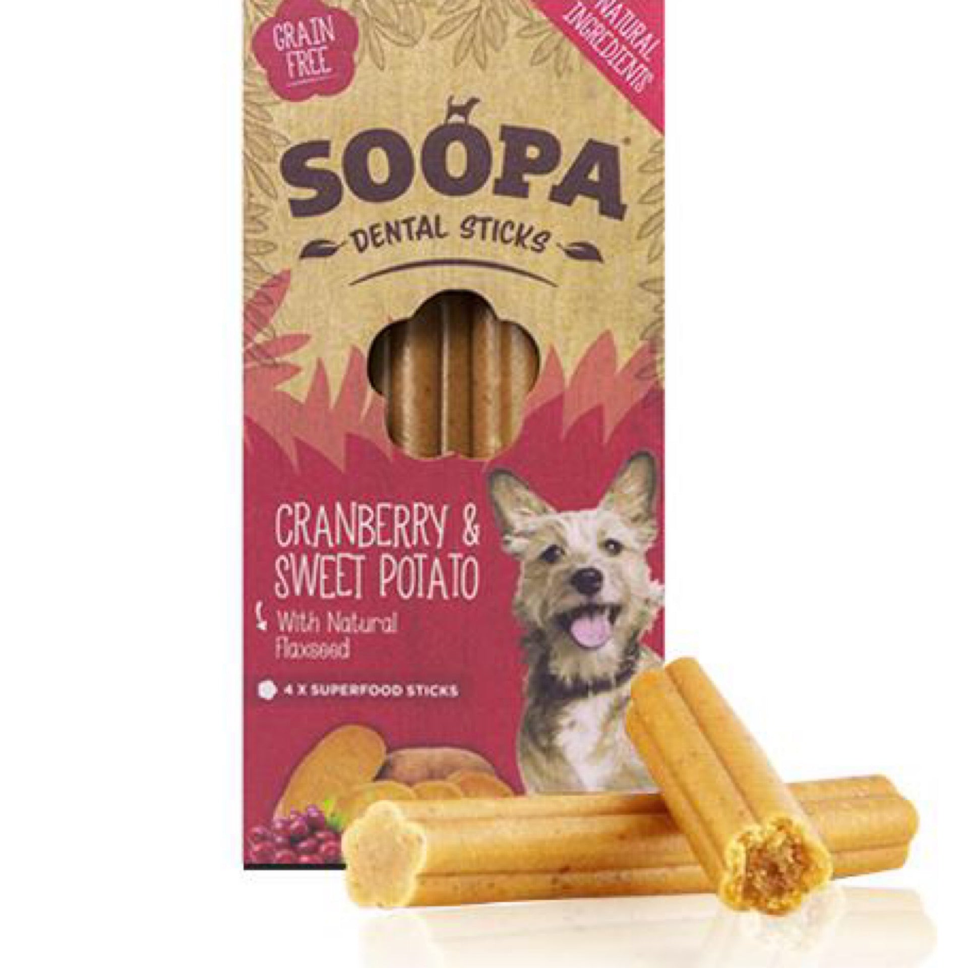 Soopa Cranberry and Sweet Potato Dental Sticks 100g