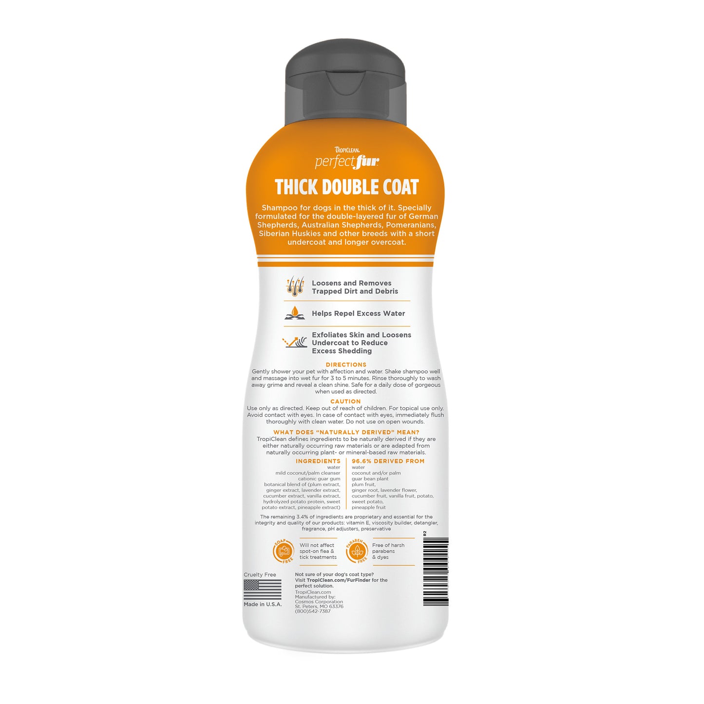 TropiClean PerfectFur Thick Double Coated Dog Shampoo 473ml - Tilly's Treat Cupboard